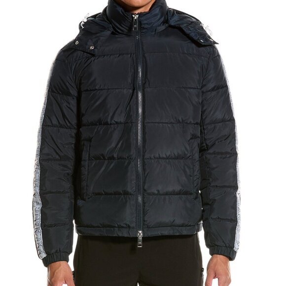 Armani Exchange Logo Men's Hooded Puffer Coat Jacket Large Dark Navy Color - Picture 4 of 8
